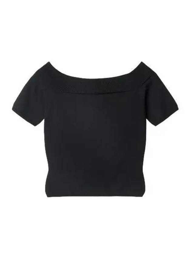 Off shoulder short sleeve t shirt black - ALEXANDER MCQUEEN - BALAAN 1