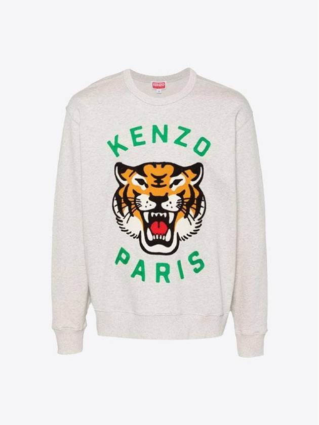 Lucky Tiger Embroidery Cotton Sweatshirt Pale Grey - KENZO - BALAAN 2