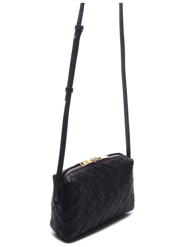 Intrecciato Lamb Leather Mini Cross Bag Black - BOTTEGA VENETA - BALAAN 4