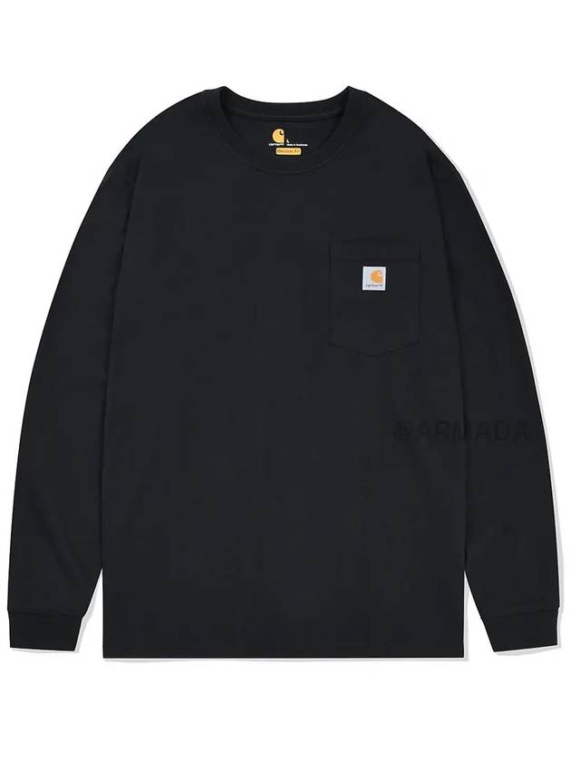 K126 Workwear Pocket Long Sleeve T Shirt Unisex Black - CARHARTT - BALAAN 8