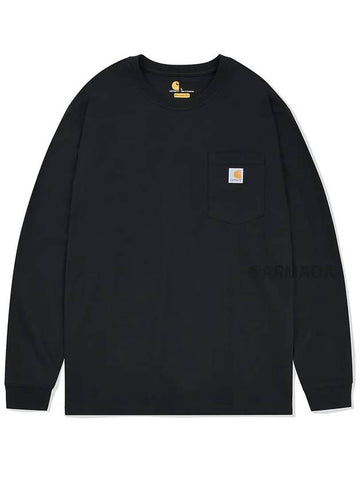 K126 Workwear Pocket Long Sleeve T Shirt Unisex Black - CARHARTT - BALAAN 1