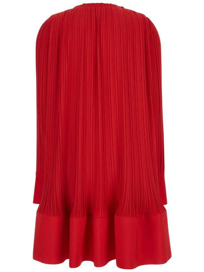 Short Dress With Red Pleated Effect In Technical Fabric  Woman - LANVIN - BALAAN 2