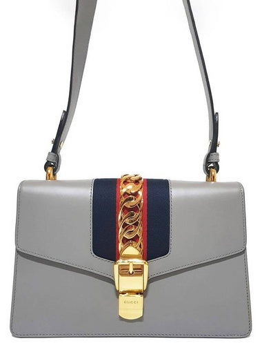 Women s 421882 Sylvie Small Gray Shoulder Bag Strap - GUCCI - BALAAN 1