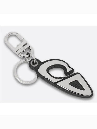 Grained Calfskin Silver Finish Brass Key Holder Black Silver - DIOR - BALAAN 2