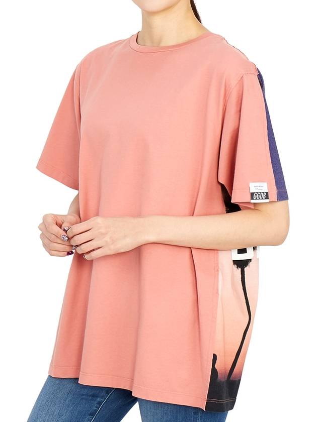 Aira Crew Neck Cotton Short Sleeve T-Shirt Peach - GOLDEN GOOSE - BALAAN 9