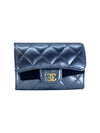 gold logo card wallet blue - CHANEL - BALAAN 1