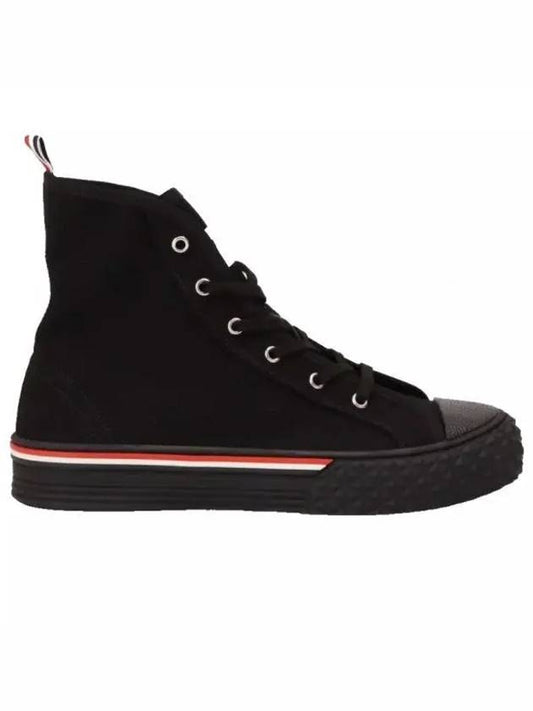 RWB Stripe Canvas Tartan Sole Collegiate High Top Sneakers Black - THOM BROWNE - BALAAN 2