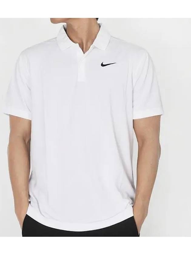 Court Dri Fit Tennis Polo Shirt White - NIKE - BALAAN 2