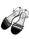 Cubic CC Logo Chain Strap Sandals Black 38 G39646 - CHANEL - BALAAN 1