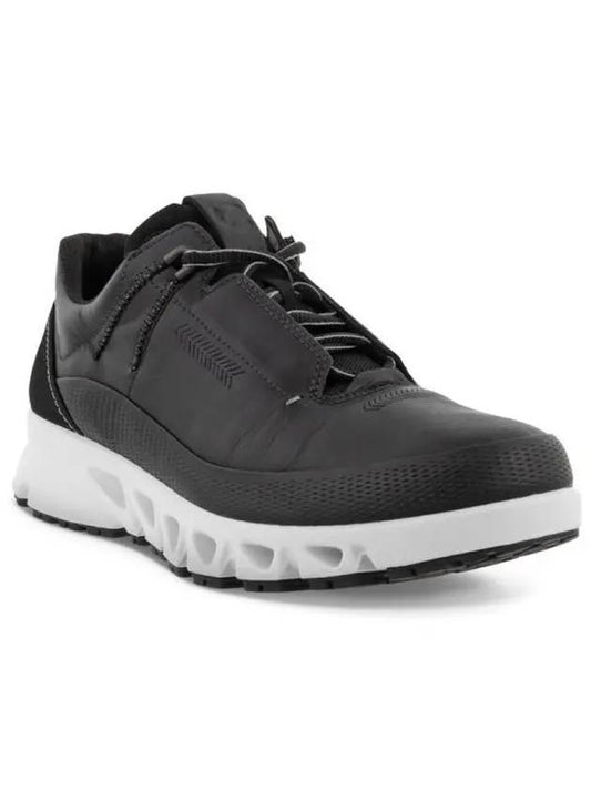 Omnivent Lace Leather Low Top Sneakers Black - ECCO - BALAAN 2