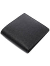 Pebble Grain Leather Half Wallet Black - THOM BROWNE - BALAAN 6