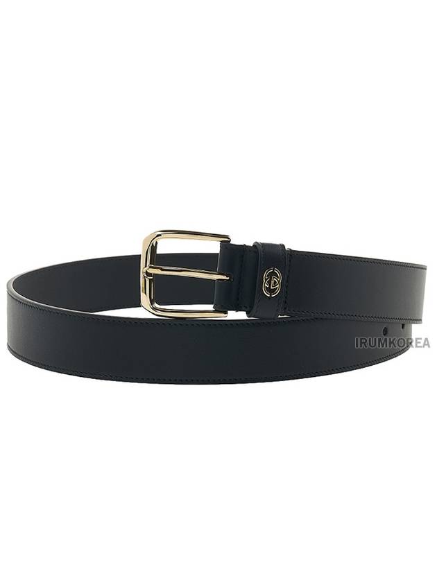 Men's Interlocking G Square Buckle Belt Black - GUCCI - BALAAN 2