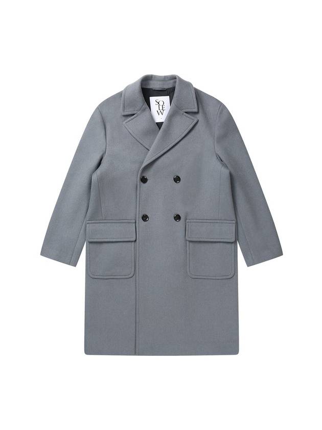 Men's Wool Double Coat Grayish Blue SW21ICO04GB - SOLEW - BALAAN 2