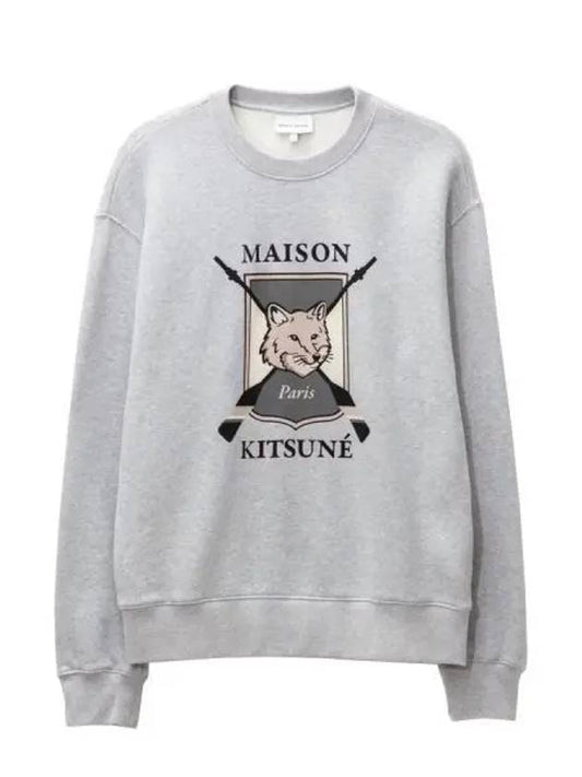 College Fox Print Sweatshirt Light Grey Melange - MAISON KITSUNE - BALAAN 2