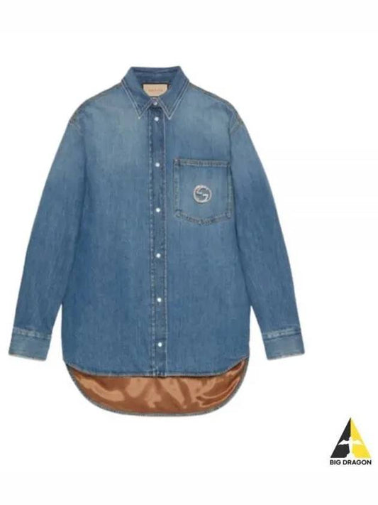 Washed Organic Denim Shirt Blue - GUCCI - BALAAN 2