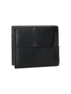 Intrecciato Coin Pocket Half Wallet Black - BOTTEGA VENETA - BALAAN 4