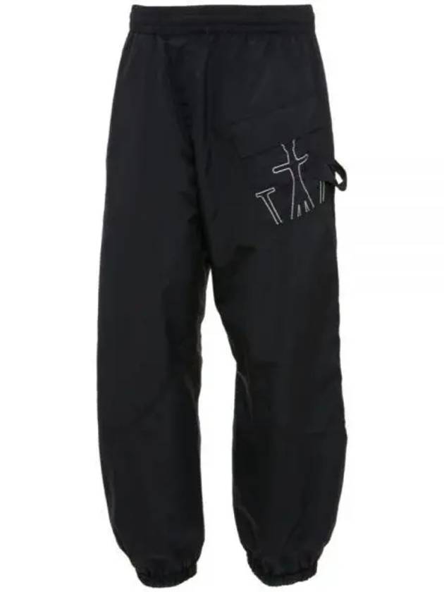 Anchor Embroidered Logo Twisted Track Pants Black - JW ANDERSON - BALAAN 2