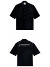 Men s Back Logo Cotton Short Sleeve Shirt Black - WOOYOUNGMI - BALAAN 5