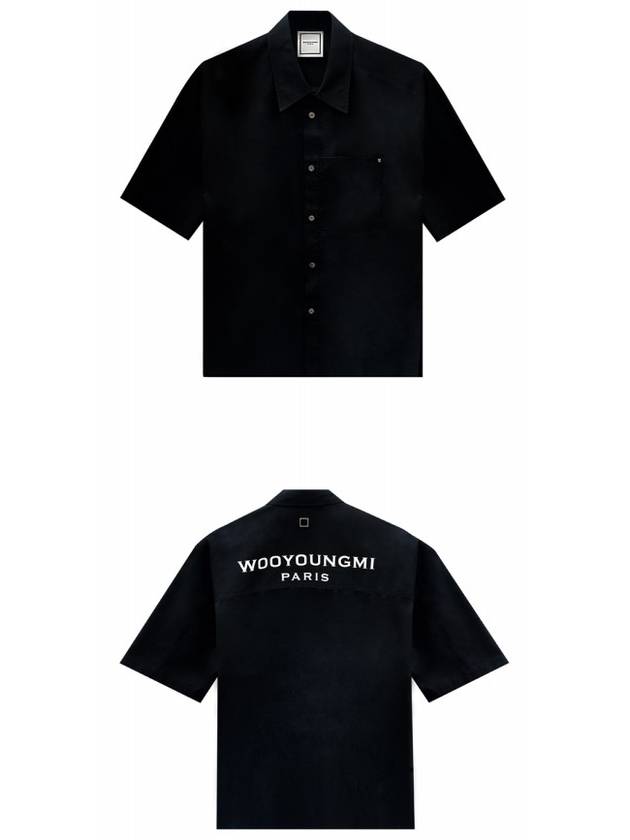 Men's Back Logo Cotton Short Sleeve Shirt Black - WOOYOUNGMI - BALAAN 5