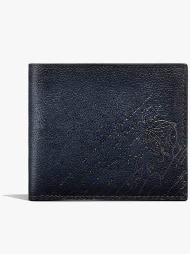 Makore Scritto Venezia leather half wallet indigo denim NEO JOUR SOFTY V82 - BERLUTI - BALAAN 1