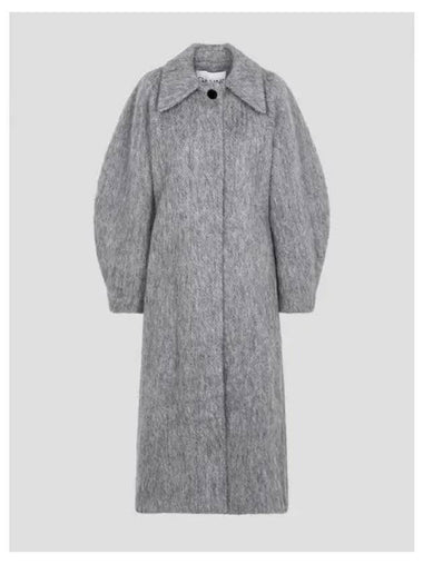 Fluffy wool curve sleeve t shirt coat jacket gray domestic product GM0023120102154 - GANNI - BALAAN 1