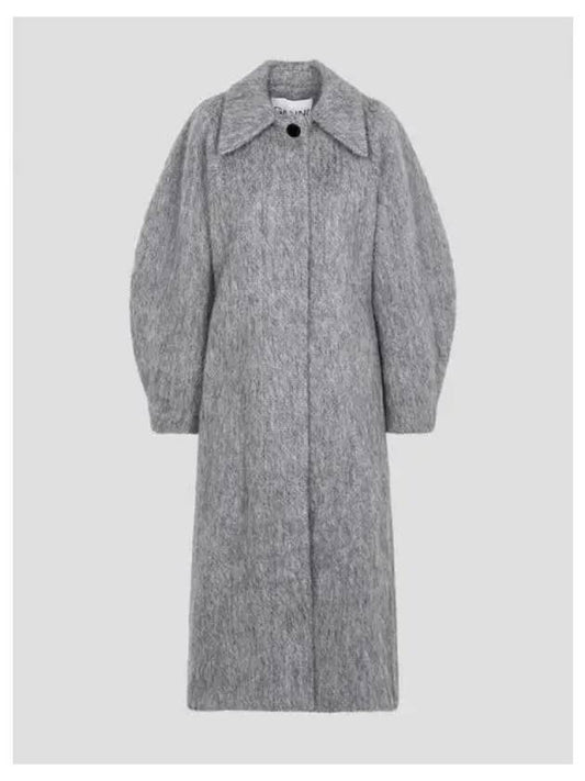 Fluffy wool curve sleeve t shirt coat jacket gray domestic product GM0023120102154 - GANNI - BALAAN 1