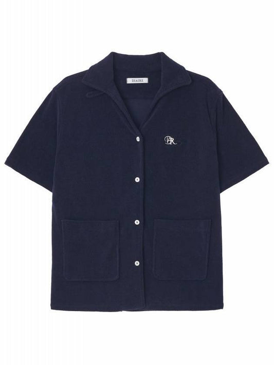 Logo Wappen Loose Fit Terry Short Sleeve Shirt Navy - DIAIRE - BALAAN 1