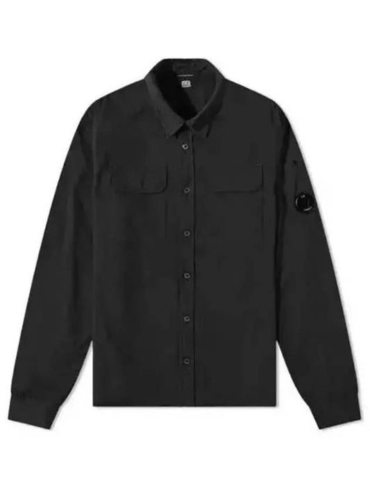 Lens Wappen Pocket Long Sleeve Shirt Black - CP COMPANY - BALAAN 2