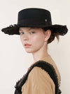 Lace Flat Top Hat - BROWN HAT - BALAAN 1