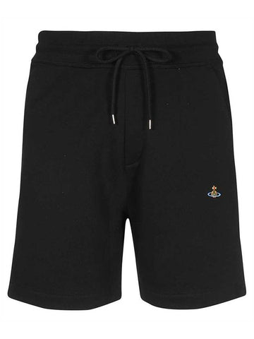 ORB Logo Cotton Shorts Black - VIVIENNE WESTWOOD - BALAAN 1