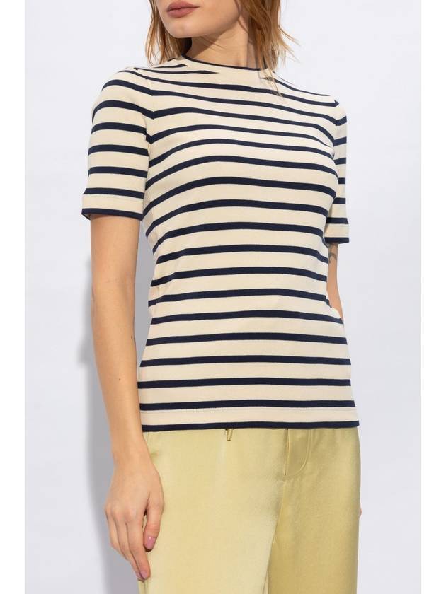 Striped Cotton Short Sleeve T-Shirt Navy Beige - JIL SANDER - BALAAN 4