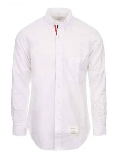 Men's Logo Patch Classic Cotton Long-Sleeve Shirt White - THOM BROWNE - BALAAN 2