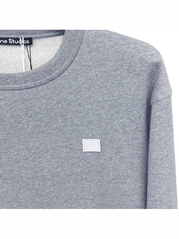 Face Patch Crew Neck Sweatshirt Grey - ACNE STUDIOS - BALAAN 5