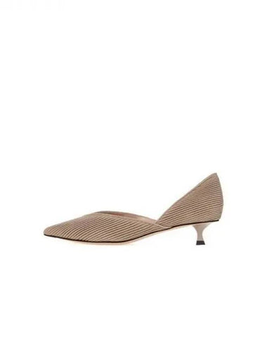 Women s ribbed leather kitten heel pumps taupe 270287 - GIORGIO ARMANI - BALAAN 1