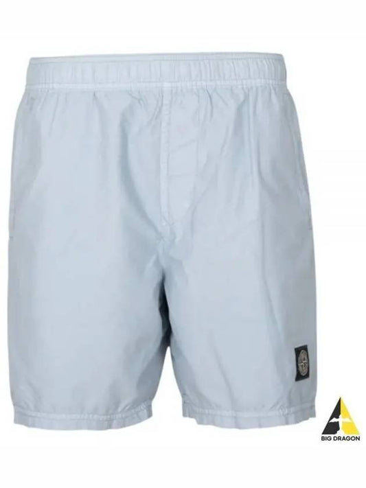 Brushed Cotton Swimming Shorts Light Blue - STONE ISLAND - BALAAN 2