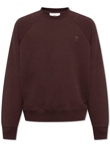 Ami Alexandre Mattiussi Sweatshirt With Logo, Women's, Burgundy - AMI - BALAAN 1