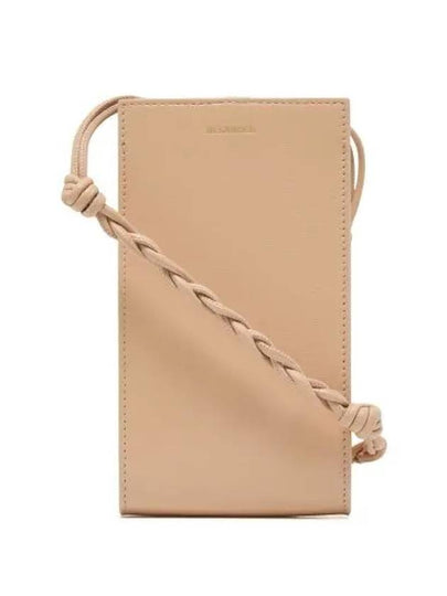 Logo Tangle Phone Holder Leather Cross Bag Beige - JIL SANDER - BALAAN 2