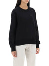 Logo Patch Regular Fit Crew Neck Sweatshirt Black - ACNE STUDIOS - BALAAN 3