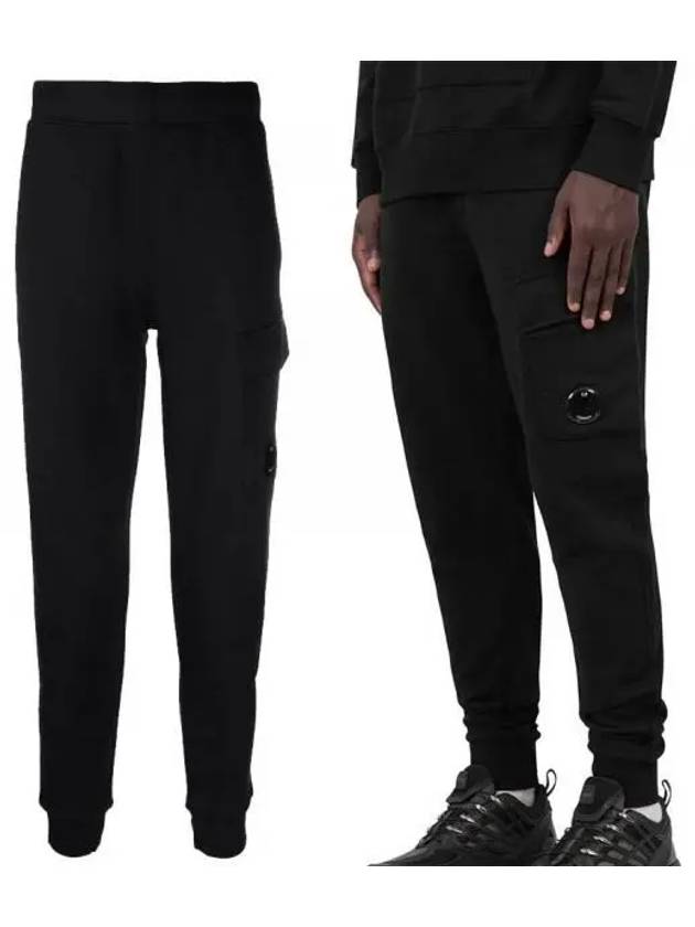 Diagonal Raised Fleece Cargo Track Pants Black - CP COMPANY - BALAAN 2