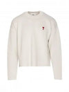 Red ADC Chain Stitch Heart Logo Knit Top Ivory - AMI - BALAAN 2