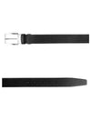 Silver Buckle Saffiano Leather Belt Black - PRADA - BALAAN 2