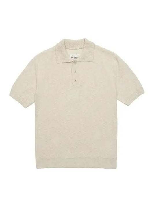 Nostalgic Boucle Knit Polo Shirt Off White - MAISON MARGIELA - BALAAN 2