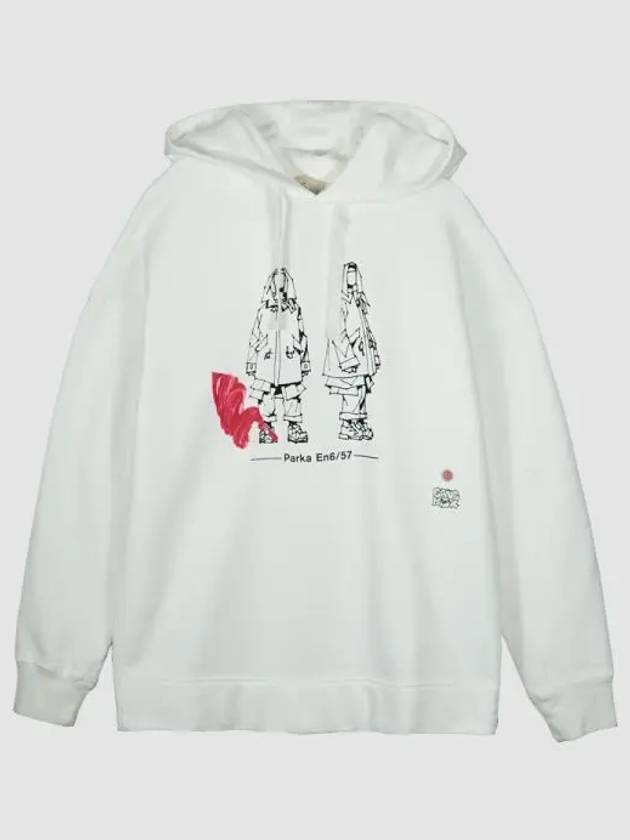 Logo Print Cotton Hoodie White - TEN C - BALAAN 2