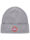 Logo Arctic Disc Rib Beanie Heather Grey - CANADA GOOSE - BALAAN 2