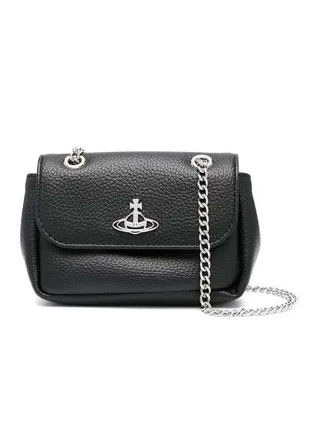 ORB Chain Small Shoulder Bag Black - VIVIENNE WESTWOOD - BALAAN 3