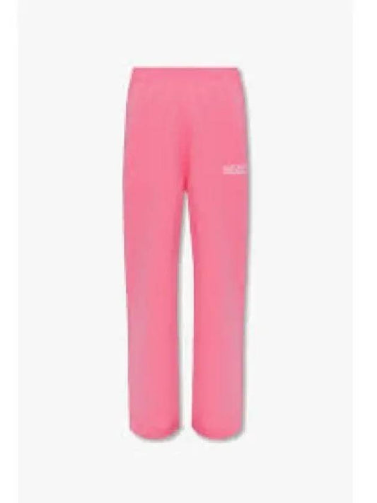 Women's Logo Banding Sweat Straight Pants Pink - GANNI - BALAAN 2