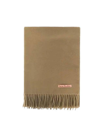 Studios Canada New Oversized Fringe Muffler Dark Camel - ACNE STUDIOS - BALAAN.