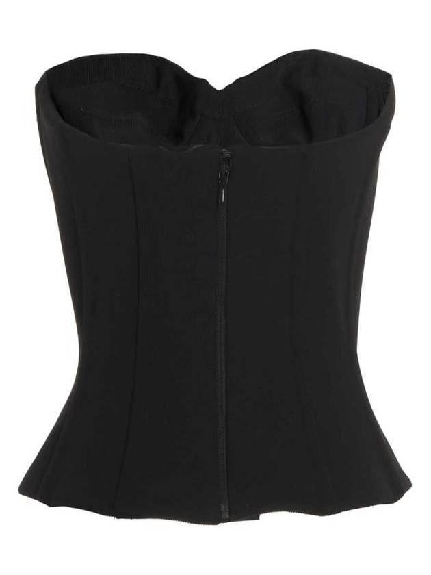 Ribbed Strapless Bustier Top Black - BALENCIAGA - BALAAN 3