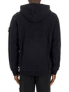 Logo Cotton Zip-Up Hoodie Black - STONE ISLAND - BALAAN 5