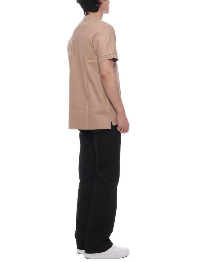 Embroidered Logo Polo Shirt Beige - BURBERRY - BALAAN 7